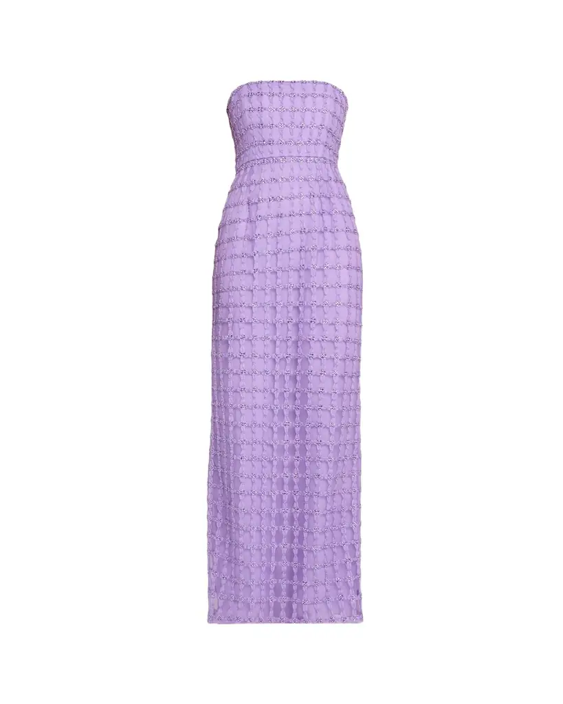 Carolina Herrera Strapless Crystal-Embroidered Column Gown