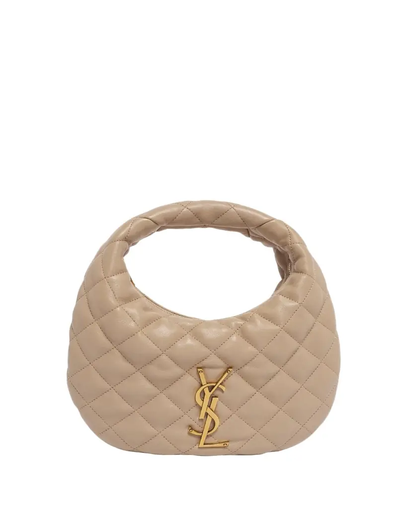 Saint Laurent Icarino Baby YSL Quilted Leather Hobo Bag