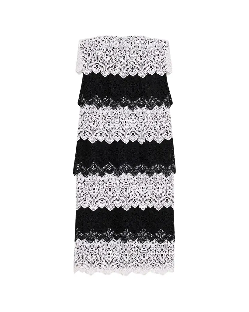 Carolina Herrera Lace-Trim Strapless Maxi Dress