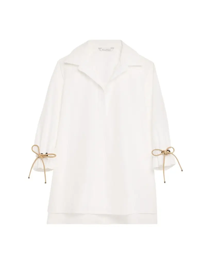 Max Mara Raglan-Sleeve Cotton Poplin Blouse