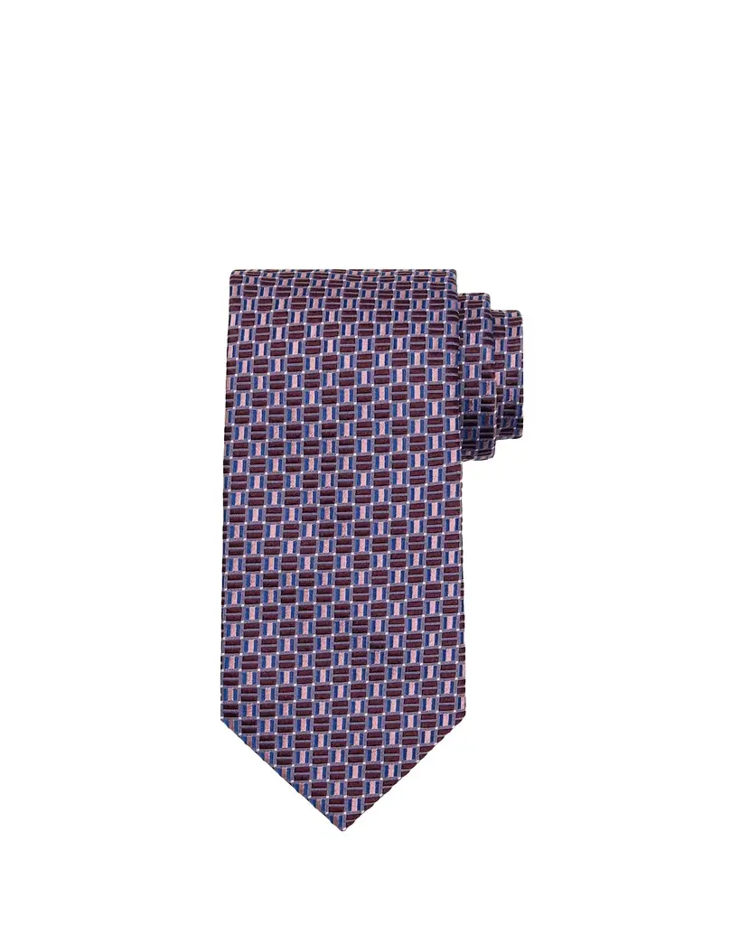 Brioni Men's Geometric Square Jacquard Silk Tie