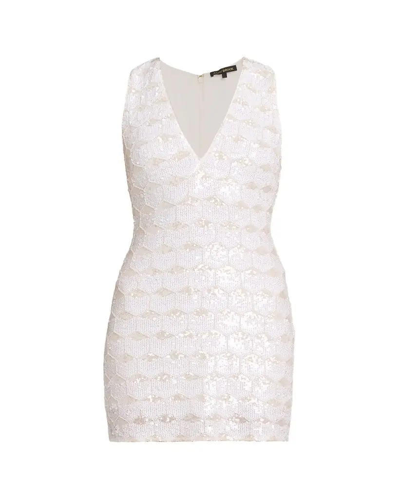 Ramy Brook Ari Sequin Plunging Mini Dress