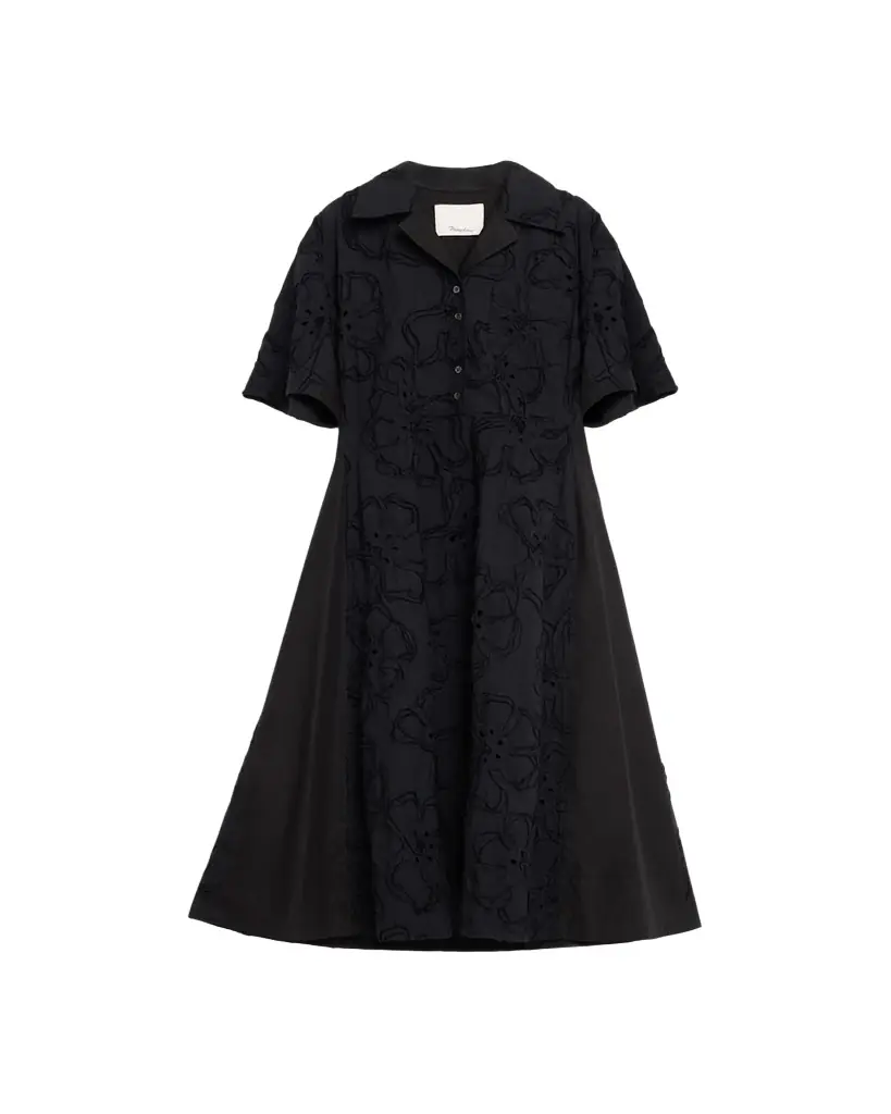 3.1 Phillip Lim Floral Embroidered Midi Shirtdress