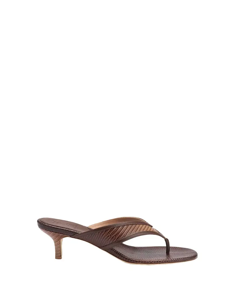 Malone Souliers 45mm Koko Embossed Leather Thong Sandals