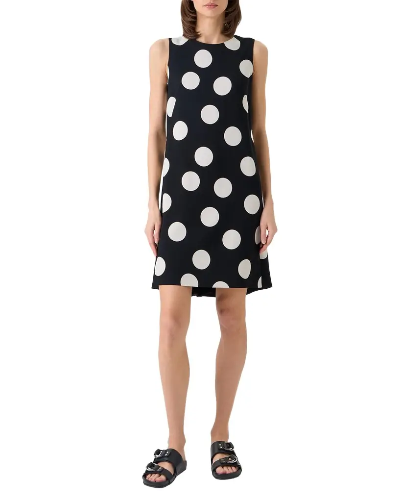 Akris punto Sleeveless XL Polka Dot Shift Dress