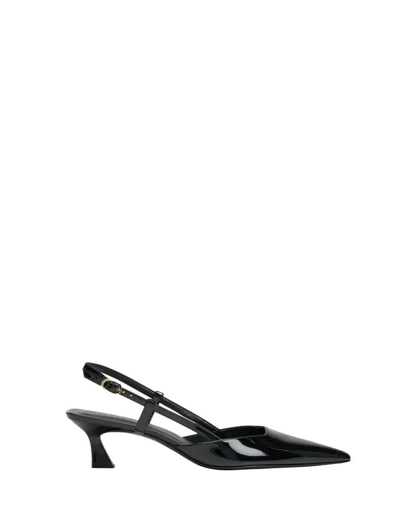 Stuart Weitzman Vinnie Patent Kitten Slingback Pumps