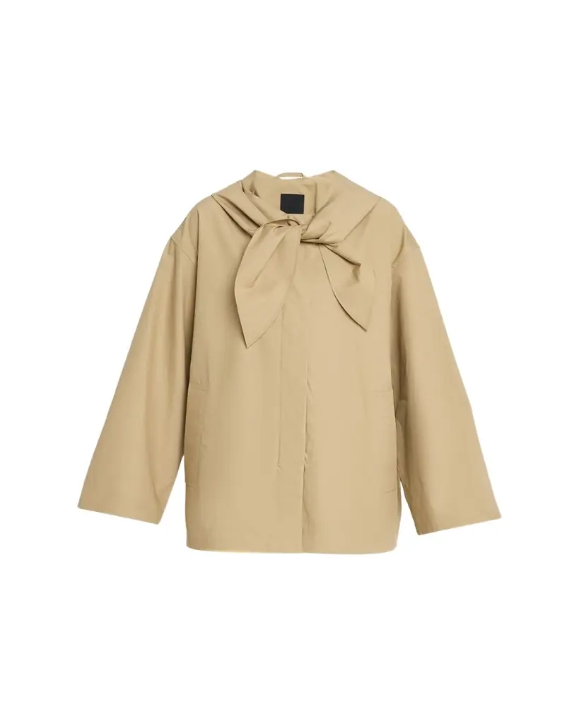 Toteme Scarf Hooded Technical Cotton Trapeze Jacket