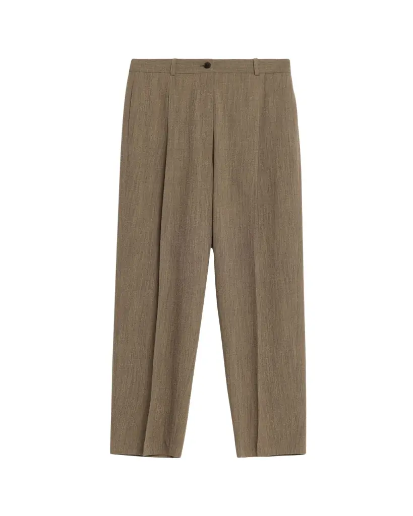 THE ROW Gianni Wool Pleated Tapered-Leg Pants
