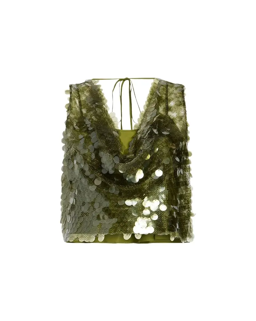 Cinq a Sept Calista Sequined Crop Top