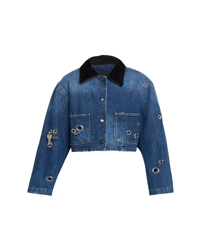 Marc Jacobs Grommet Denim Crop Utility Jacket