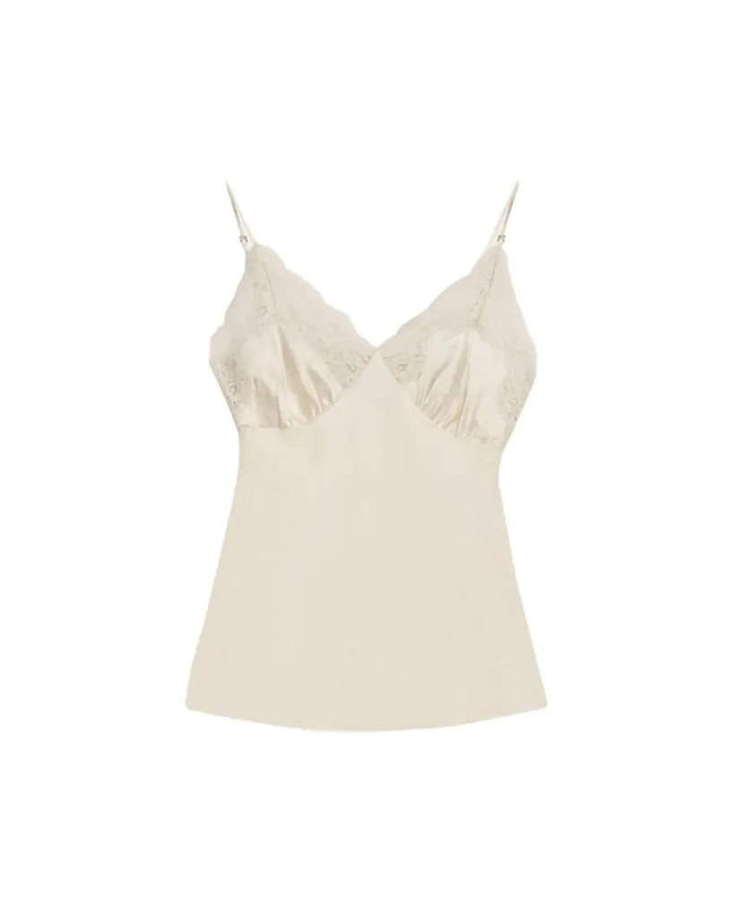 Stella McCartney Lace Trim Silk Slip Top