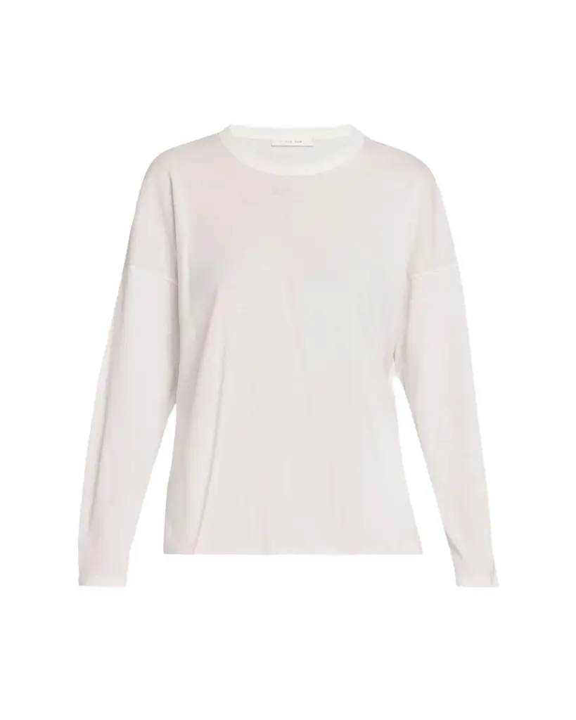 THE ROW Floris Cotton Long-Sleeve Top