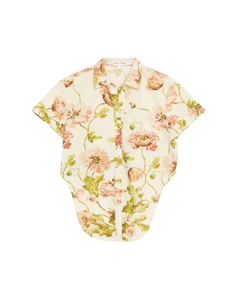 Cara Cara Asbury Tie-Front Cotton Button-Front Top