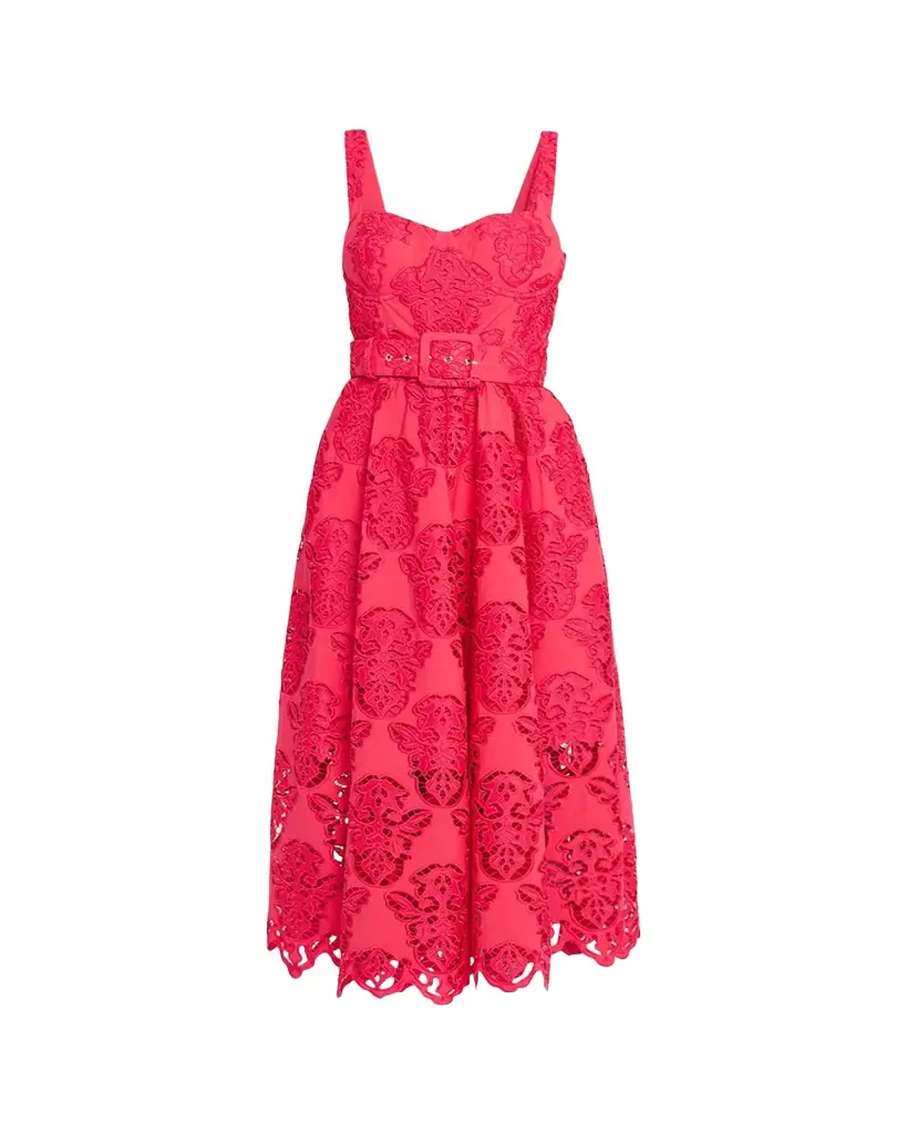 Cara Cara Calypso Embroidered A-Line Midi Dress