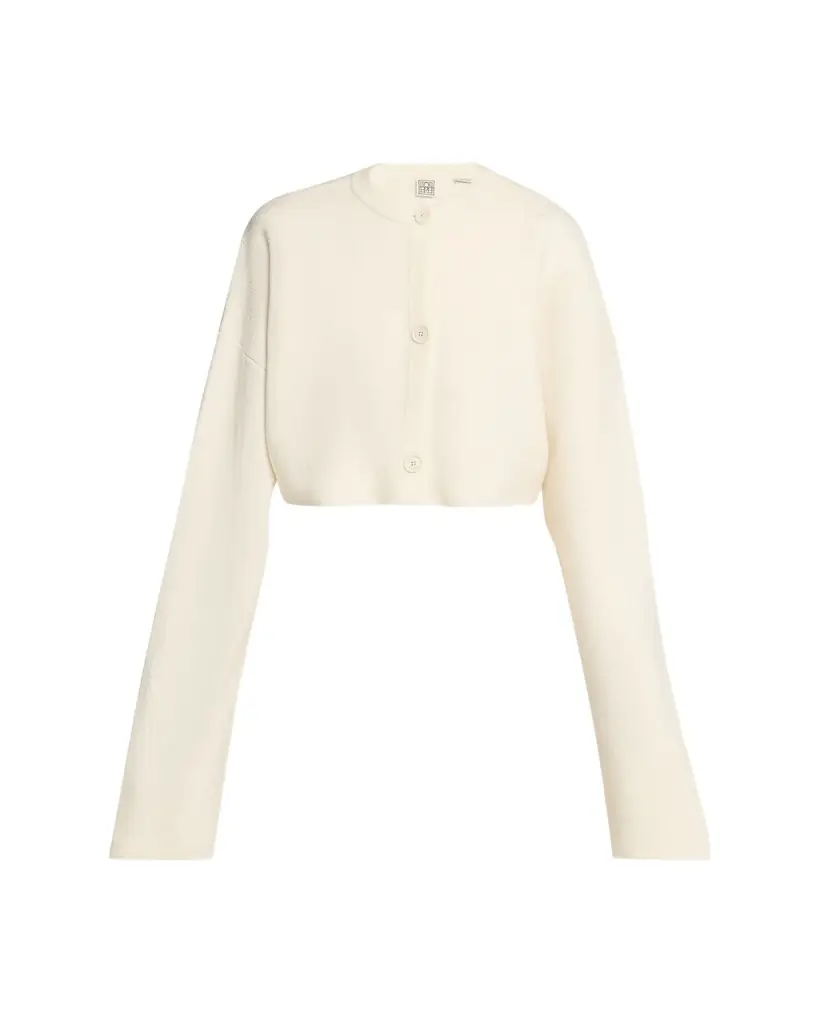 Toteme Cropped Oversized Wool Cardigan
