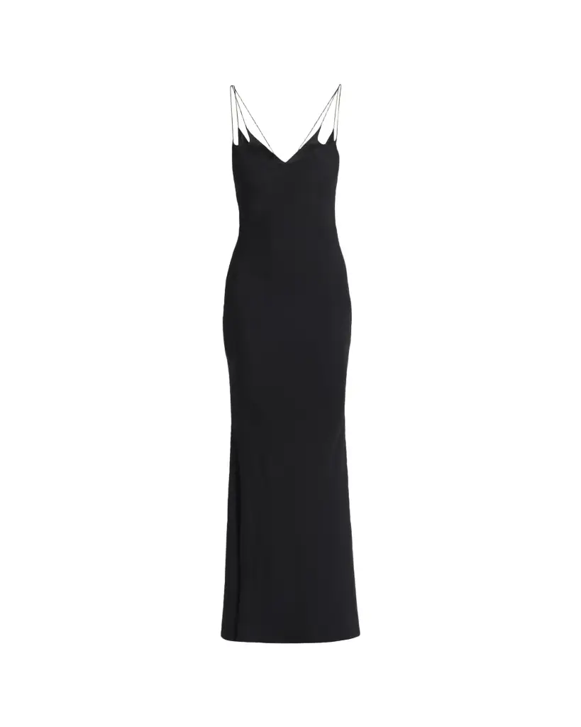 TOM FORD Strappy Satin Back Crepe Maxi Dress