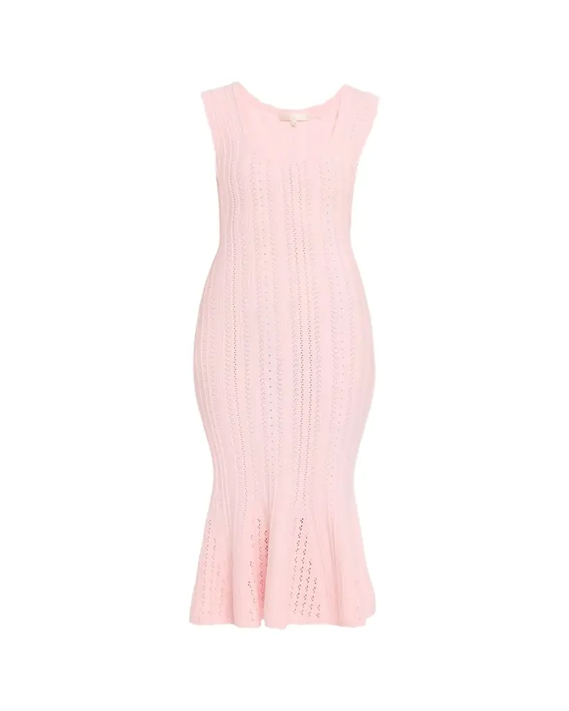 LoveShackFancy Tayleen Stretch Pointelle Midi Dress