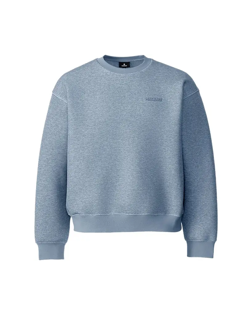 Mackage Men's Julian Double-Face Jersey Silicone-Logo Crewneck Sweater