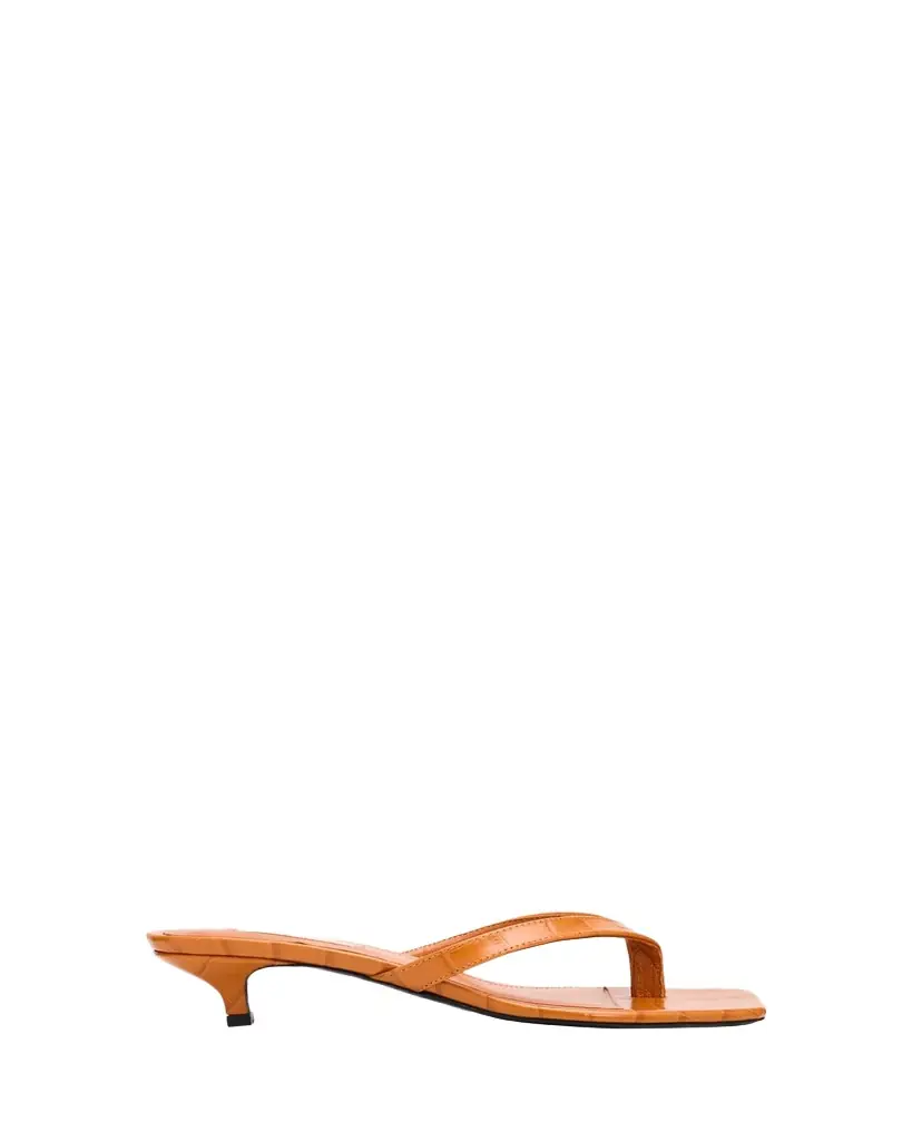 Toteme 35mm Croc-Embossed Leather Heeled Flip Flops