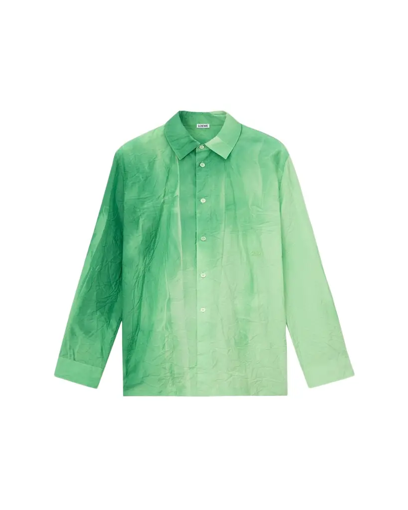Loewe Ombre Crinkled Cotton Button-Down Shirt