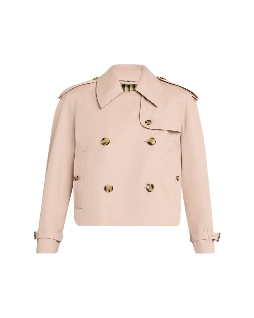 Burberry Haltye Cropped Gabardine Trench Jacket