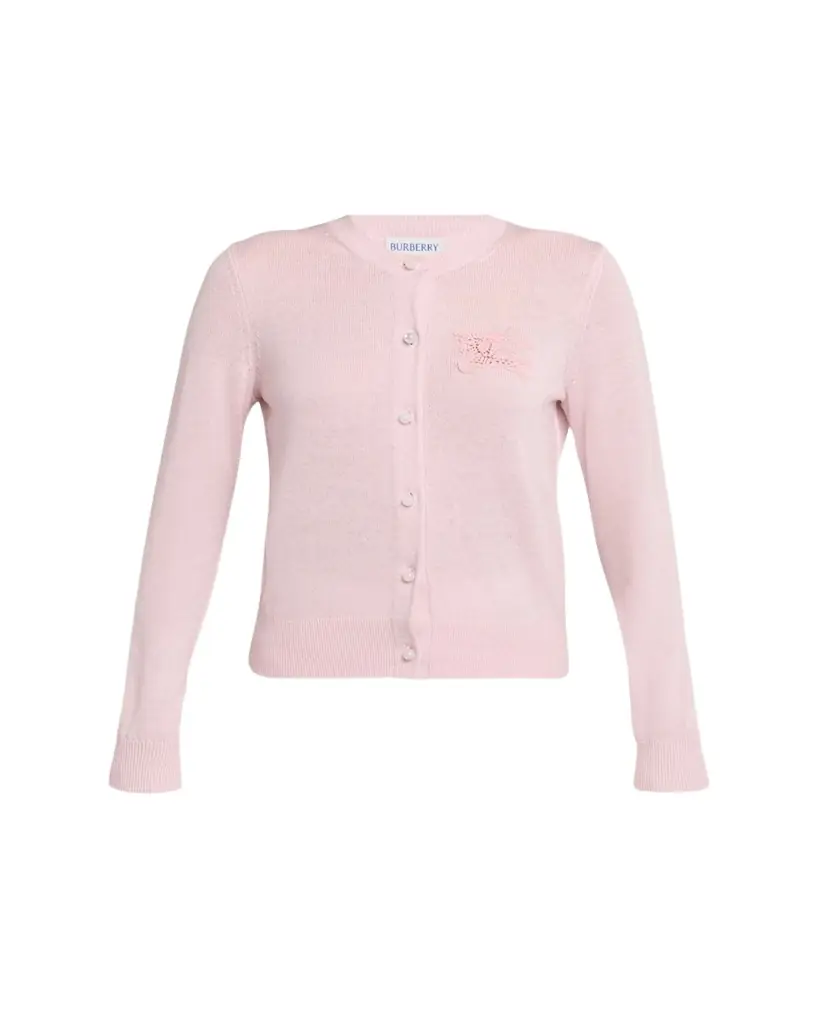 Burberry Ravella Crochet EKD Crewneck Cardigan