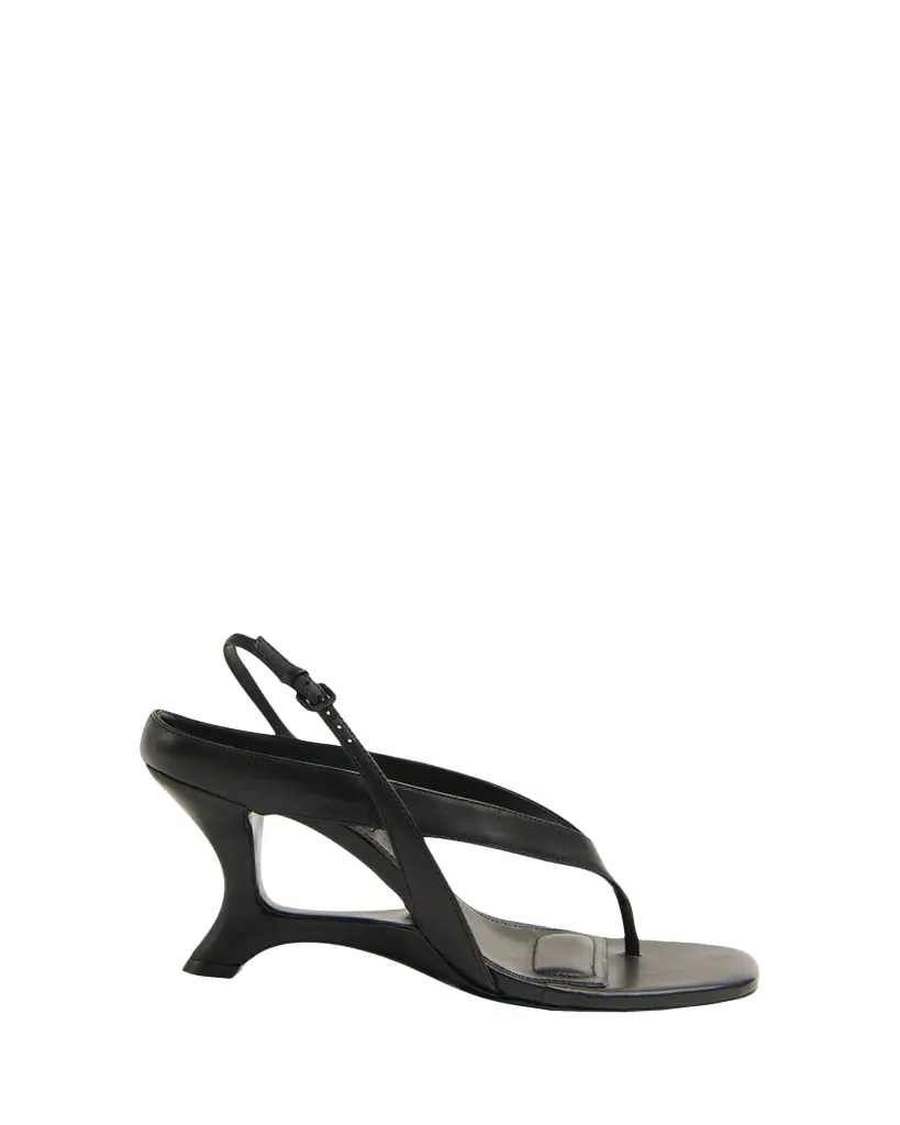 SIMKHAI Darya Leather Wedge Thong Sandals