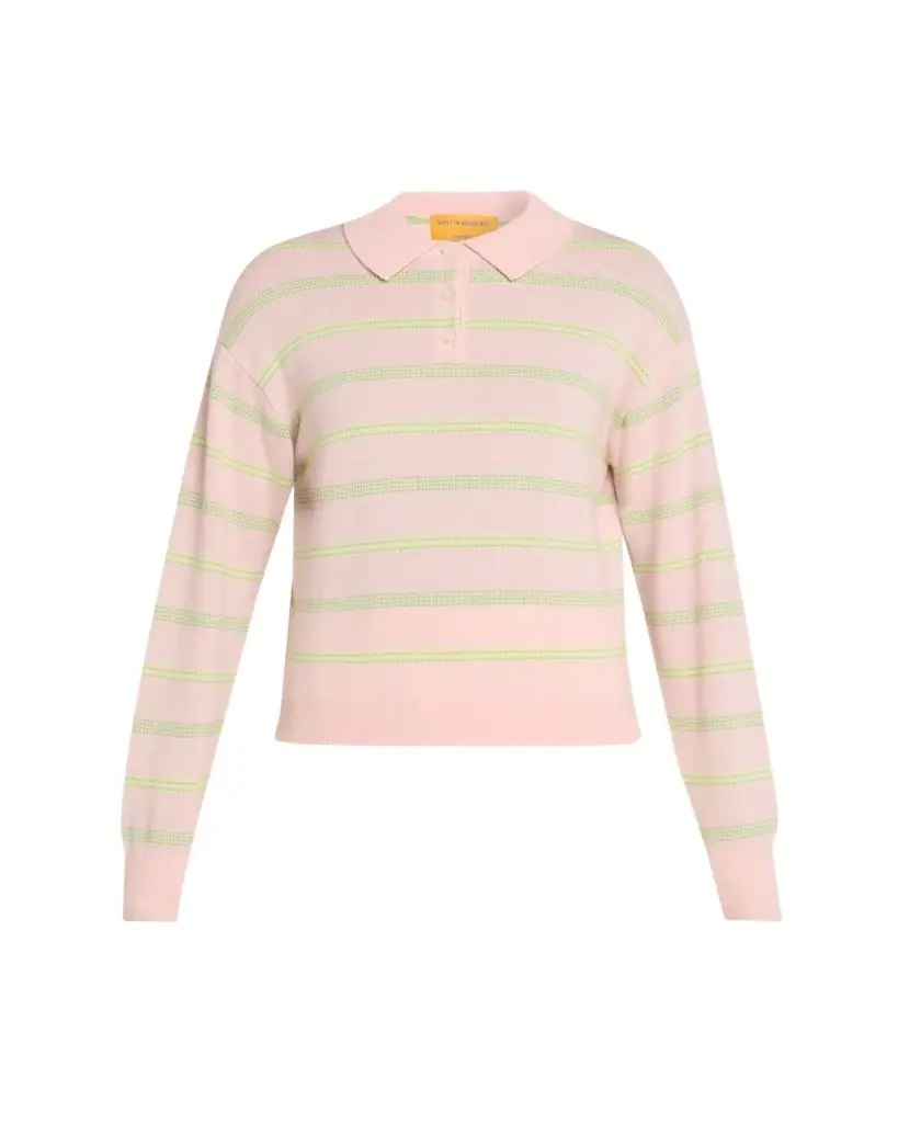 Guest in Residence Collegiate Striped Cashmere Polo