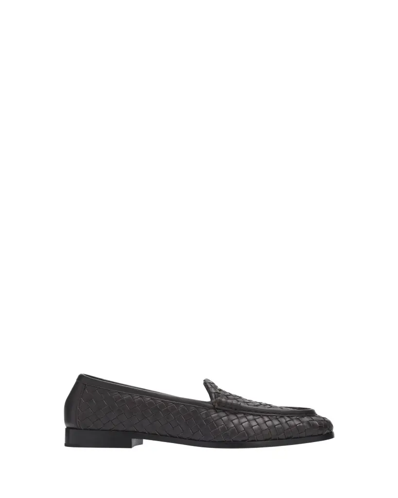 Bottega Veneta Silenzio Intrecciato Leather Loafers