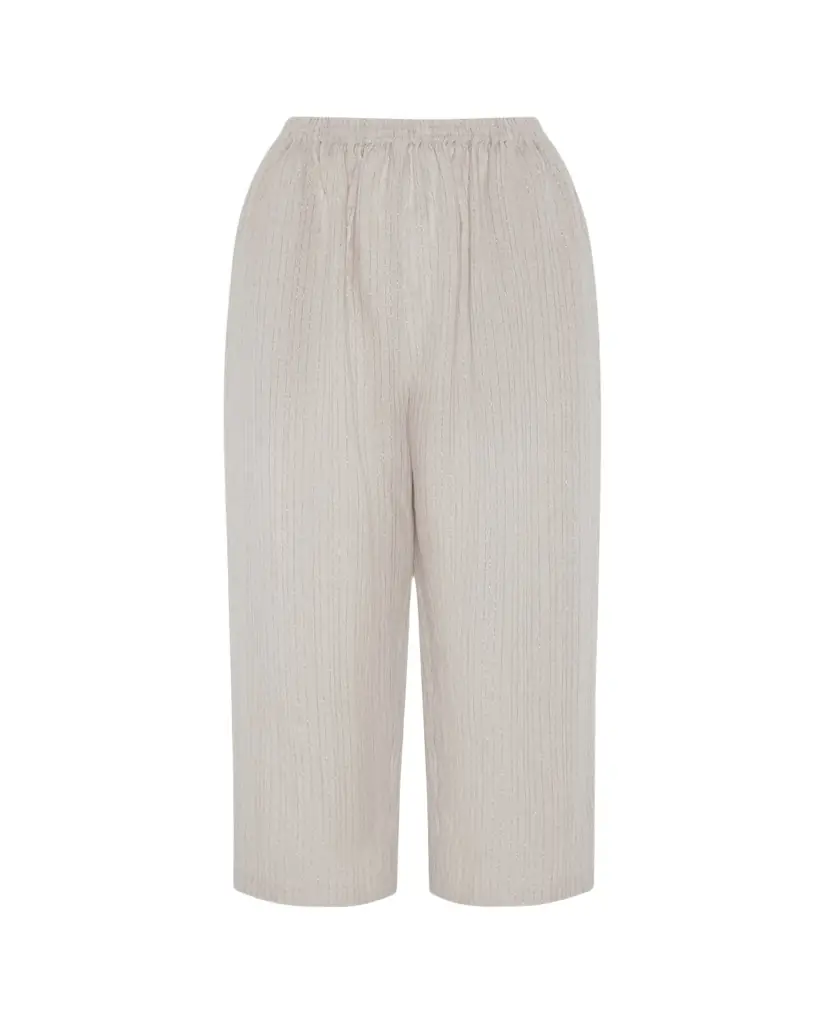 Eskandar Metallic Linen Japanese Trousers
