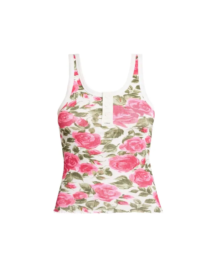 Chloe Rose Rib Tank Top