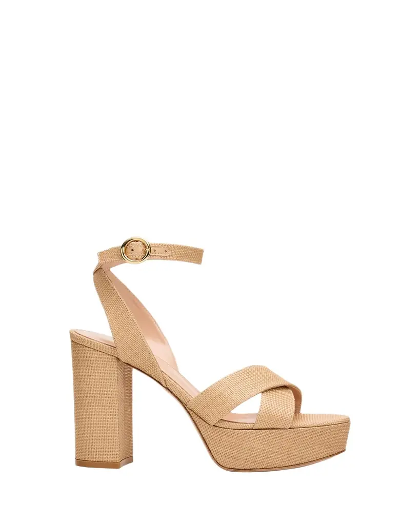 Gianvito Rossi 70mm Raffia Platform Sandals