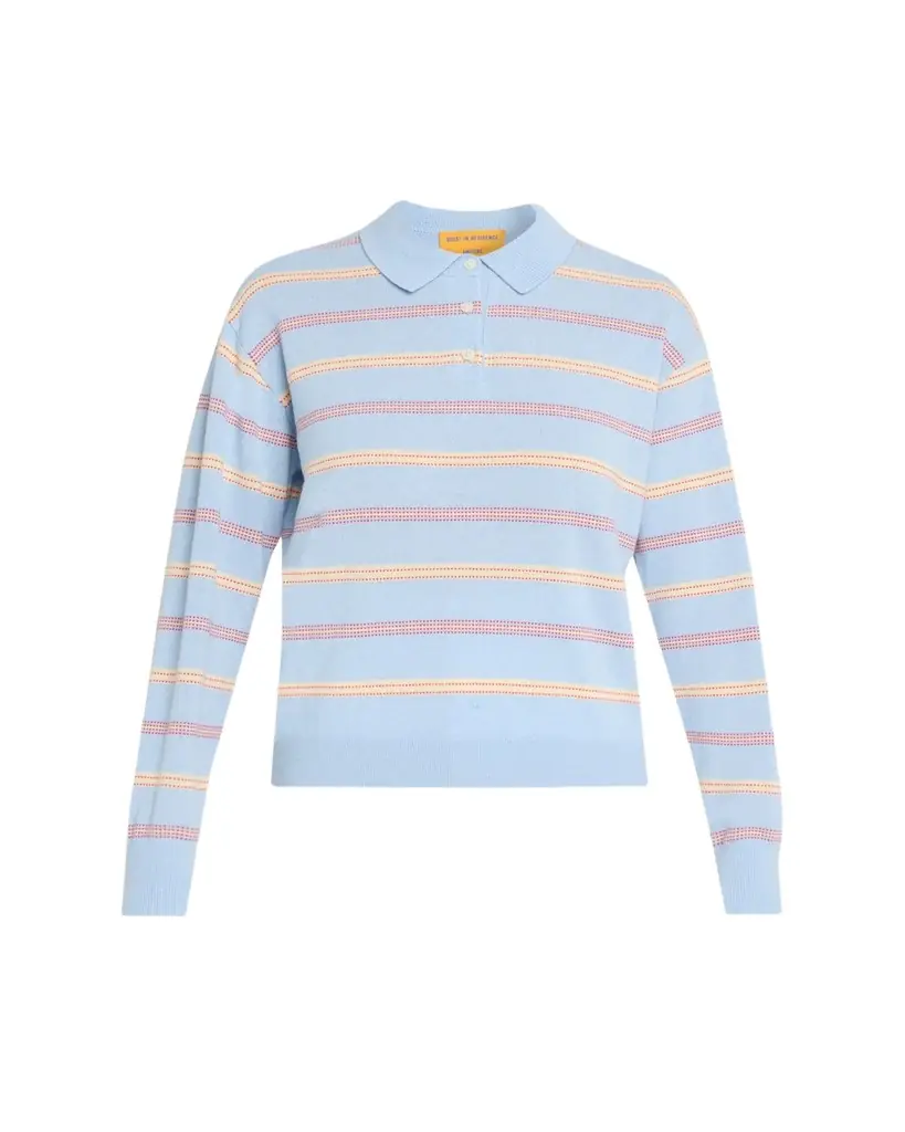 Guest in Residence Collegiate Striped Cashmere Polo