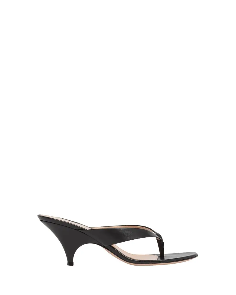 Gianvito Rossi 70mm Sofia Leather Thong Sandals