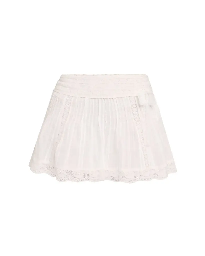 LoveShackFancy Solena Cotton Victorian Mini Skirt