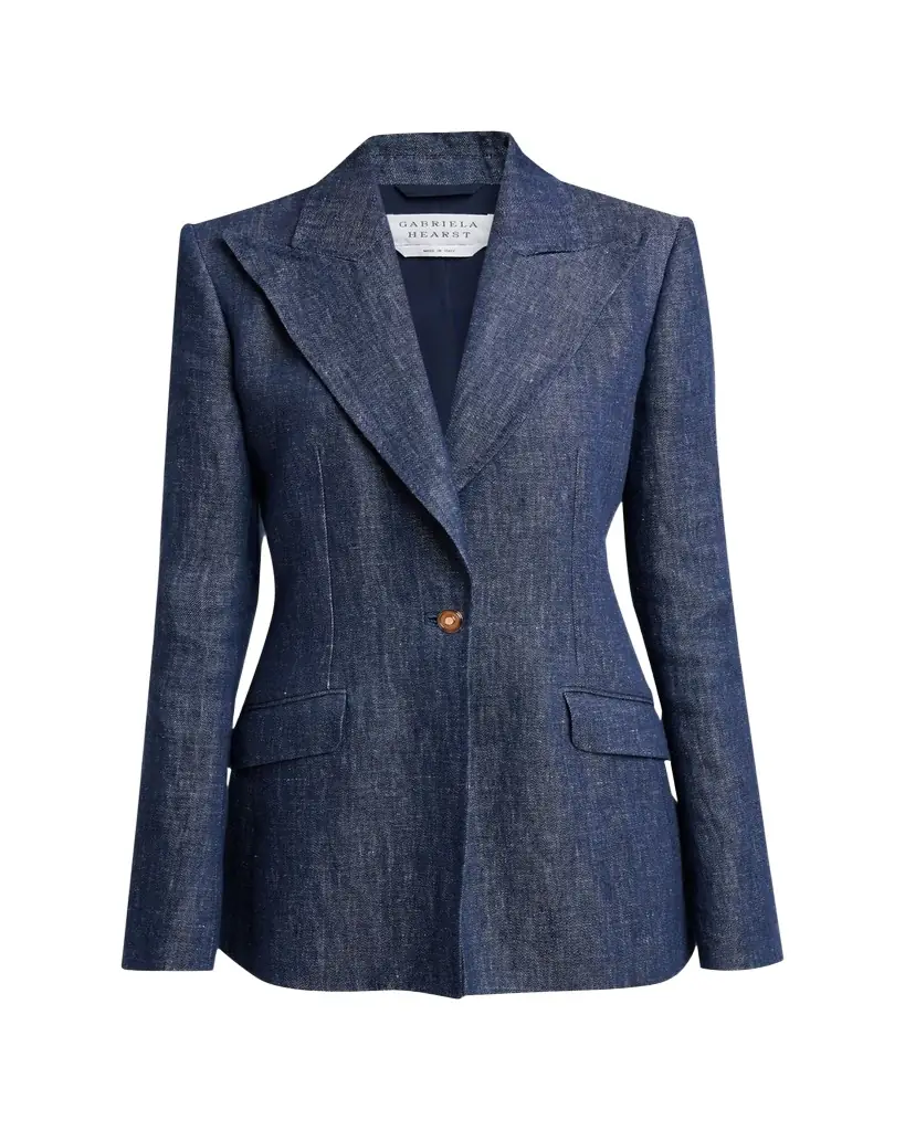 Gabriela Hearst Leiva Linen Single-Breasted Blazer Jacket