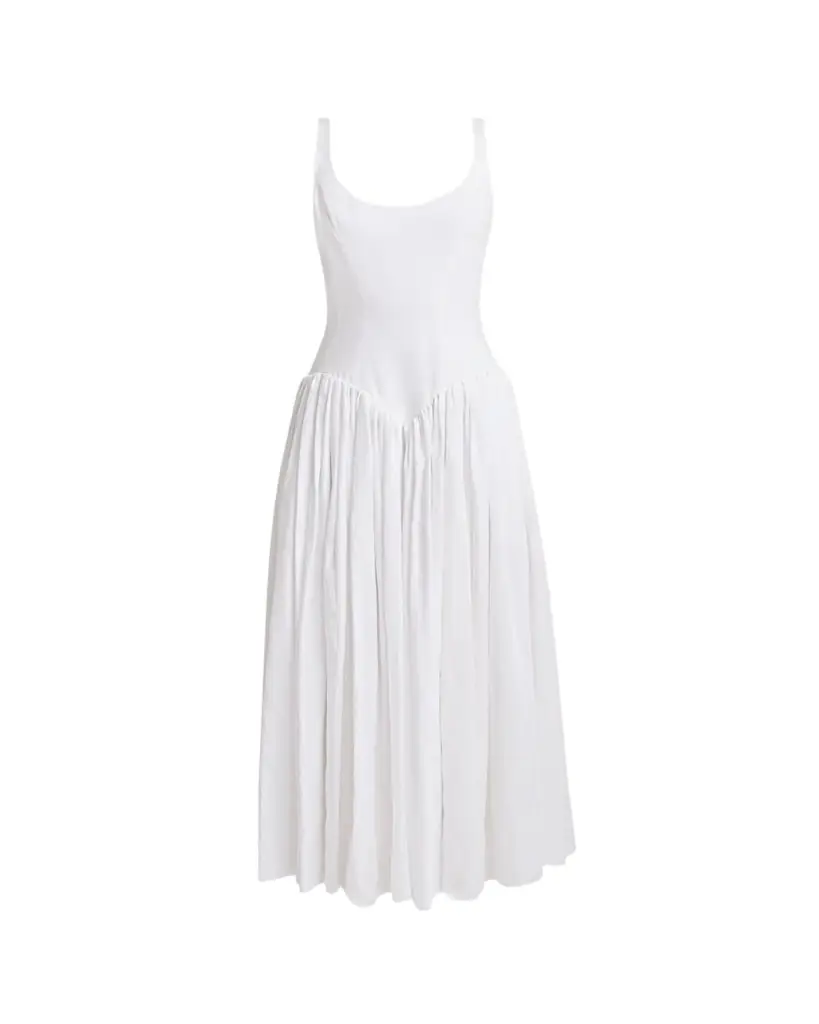 Gabriela Hearst Naia Sleeveless Linen Basque-Waist Maxi Dress