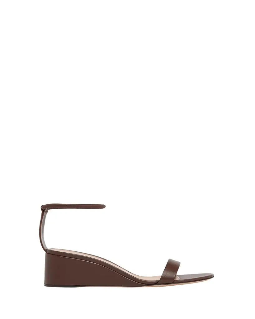 Gianvito Rossi 45mm Nappa Leather Wedge Sandals