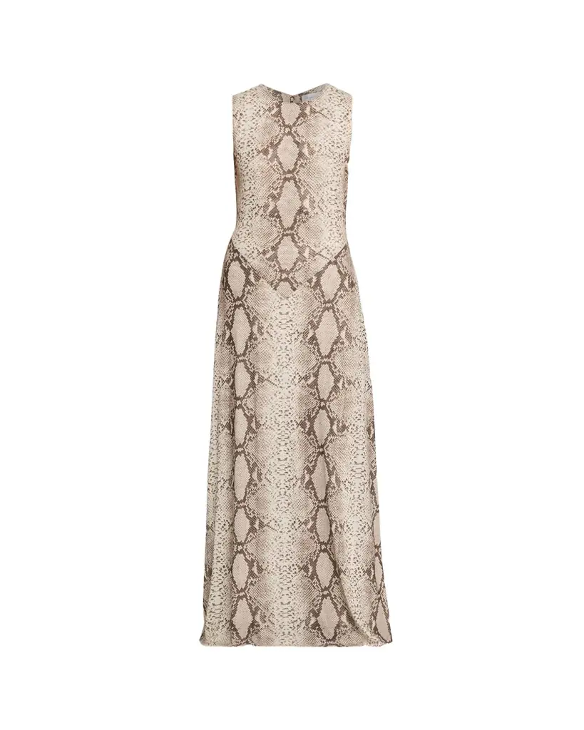 Ronny Kobo Uzina Sleeveless Python-Print Maxi Dress