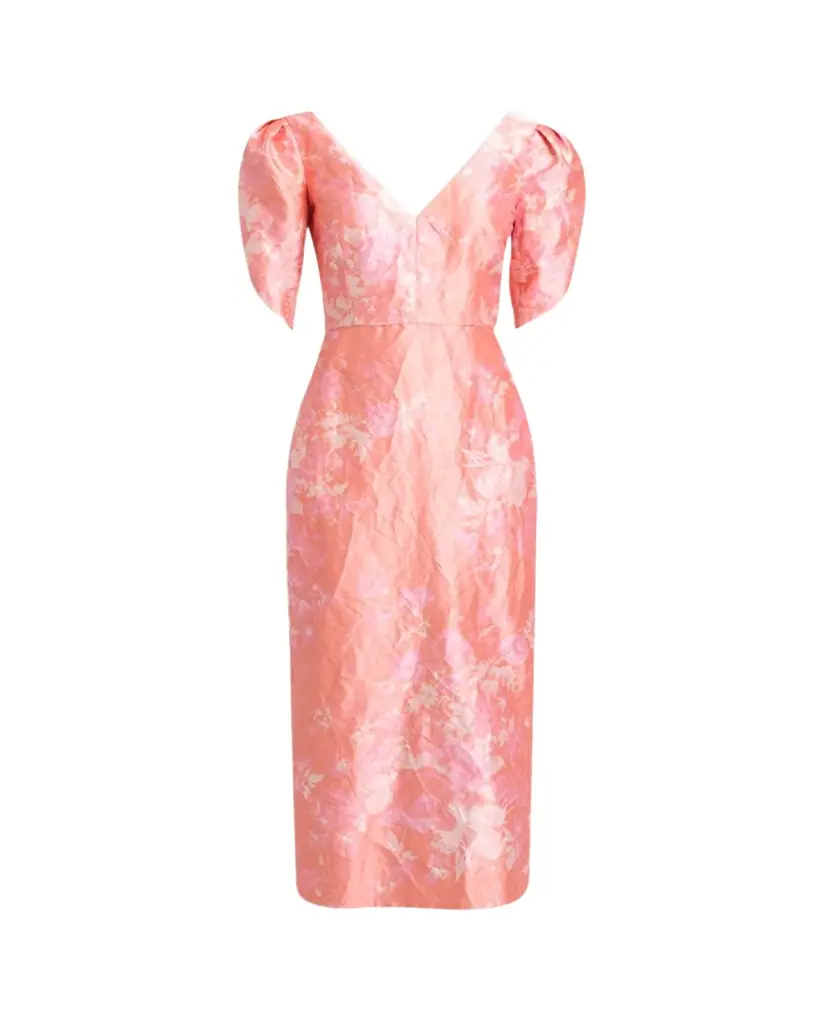 Erdem Floral-Print Textured Satin Midi Dress - Women's Clothing