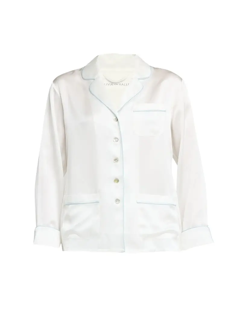 Olivia von Halle Coco Solid Silk Satin Pajama Set