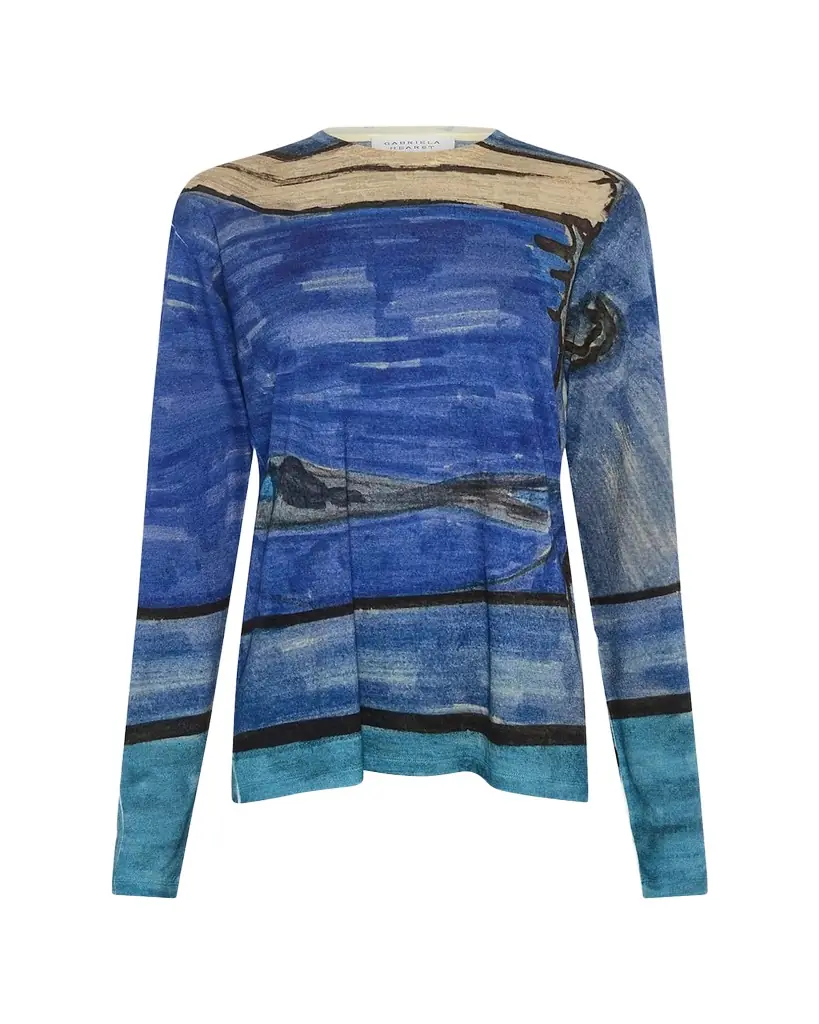 Gabriela Hearst Isaro Long-Sleeve Cashmere Jersey T-Shirt