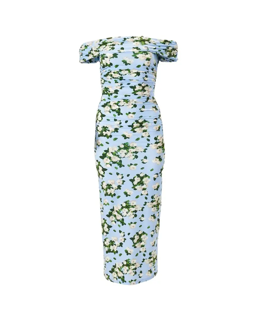 Carolina Herrera Off-The-Shoulder Floral Jersey Maxi Dress