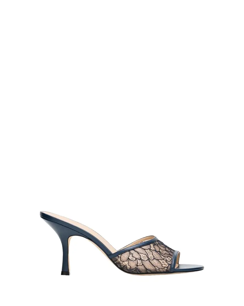 Stuart Weitzman Bareitall 85mm Lace Slide Sandals
