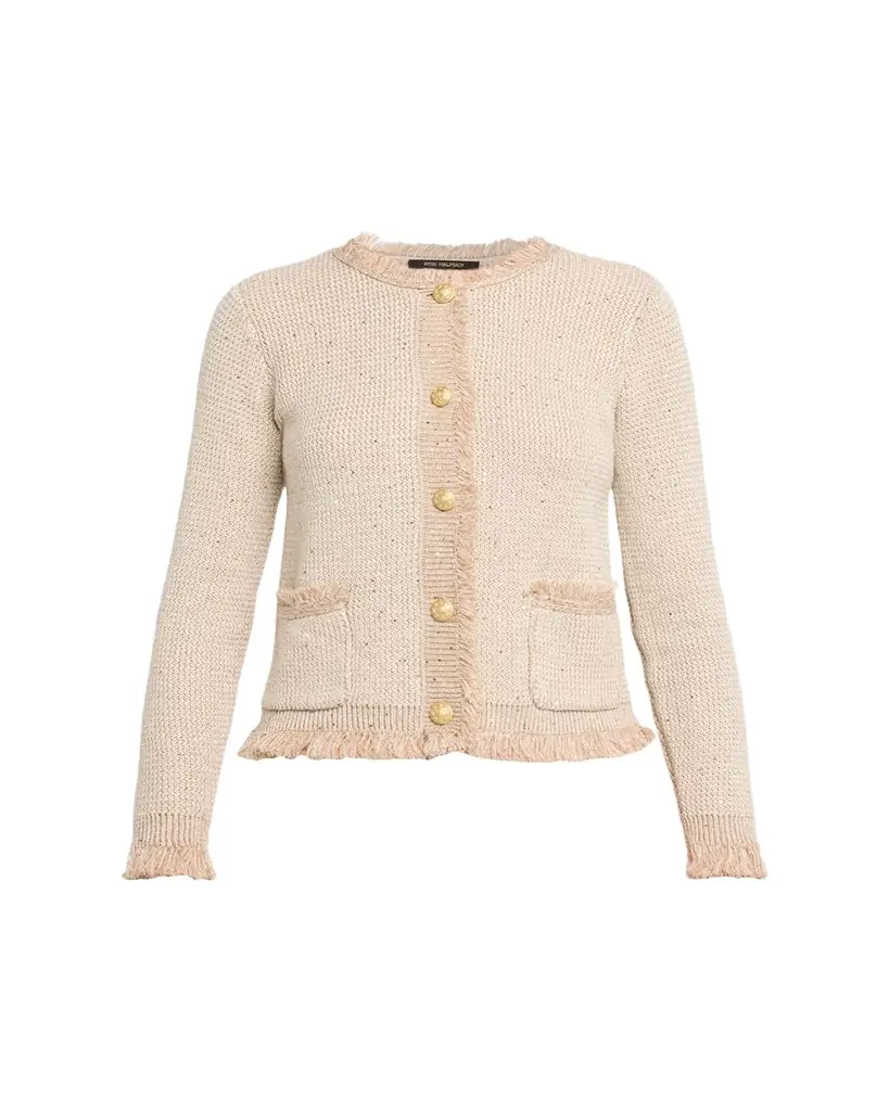 Kobi Halperin Kailey Fringe-Trim Sequin Knit Sweater