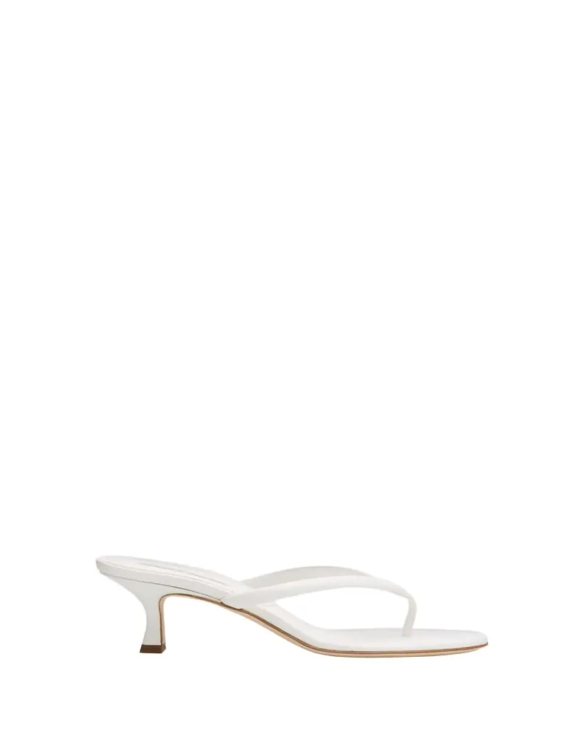 Manolo Blahnik 50mm Paterno Leather Thong Sandals