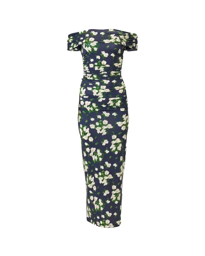 Carolina Herrera Off-The-Shoulder Floral Jersey Maxi Dress