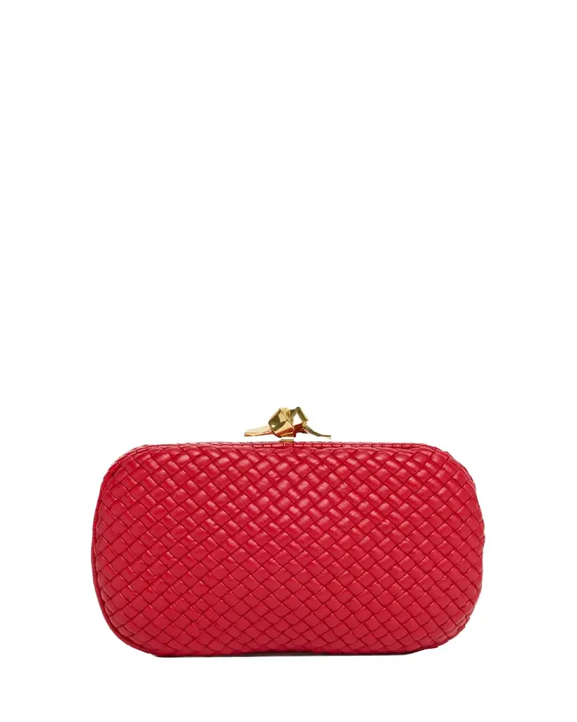 Bottega Veneta Padded Leather Sculptural Knot Clutch Bag