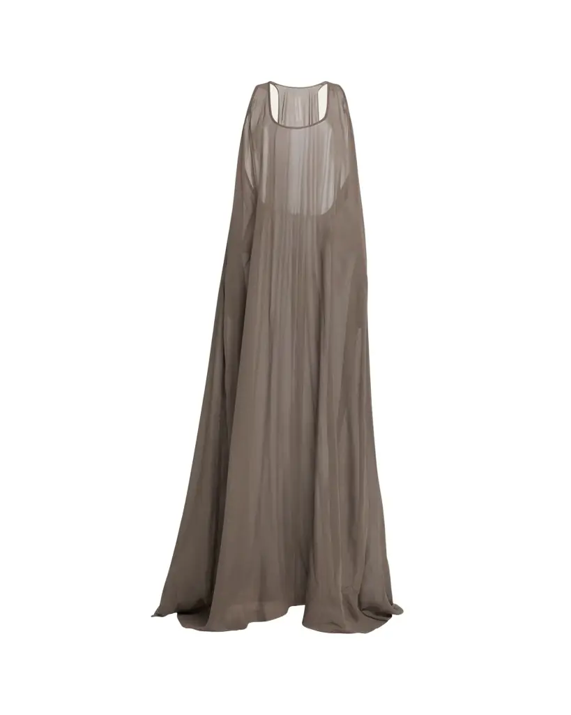 Rick Owens Sheer Silk Georgette Tank Gown