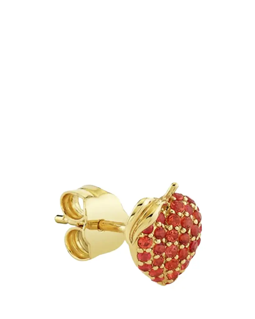 Sydney Evan 14K Orange Sapphire Peach Stud Earring, Single (Right)